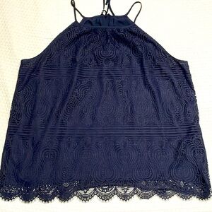 Navy lace halter top.